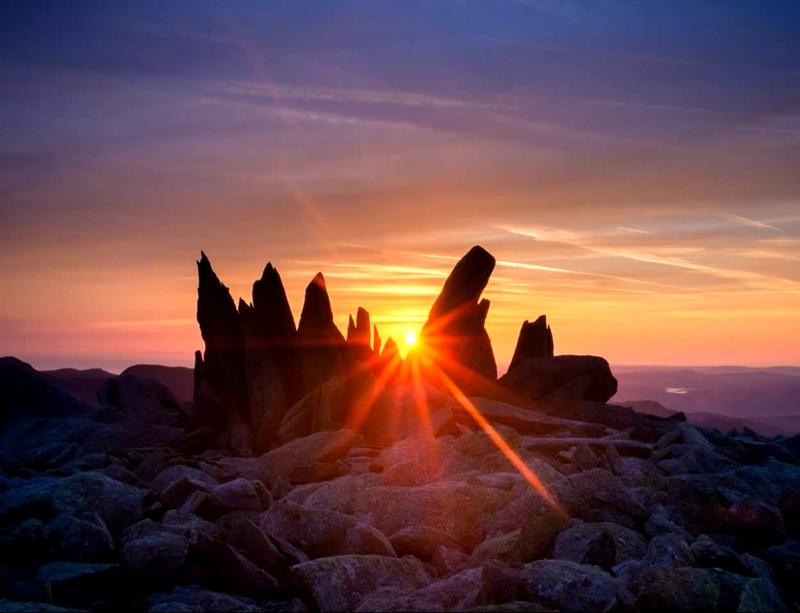Sunset over the rocks